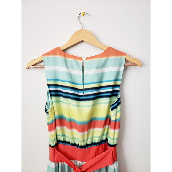 Ted Baker ILVA Sunset Stripe Midi Dress Multicolor Size 1 (US 4) - Picture 5 of 8